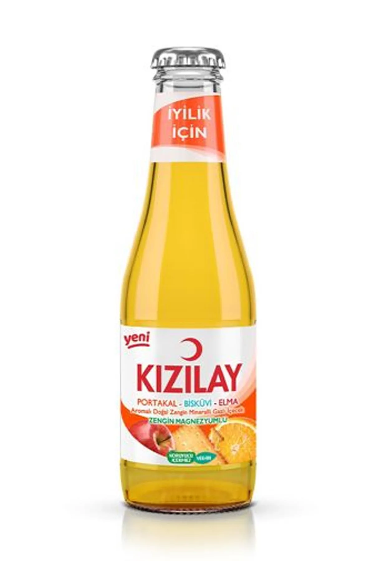 Kızılay Portakal Bisküvi Elma Aromalı Maden Suyu 200 ml - 24 Şişe